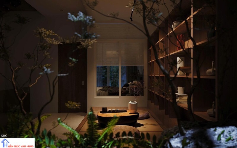 Phòng trà, thiết kế mang đậm phong cách Wabi-sabi Nhật Bản  
