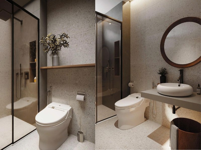 Thiết kế và nội thất không gian nhà vệ sinh