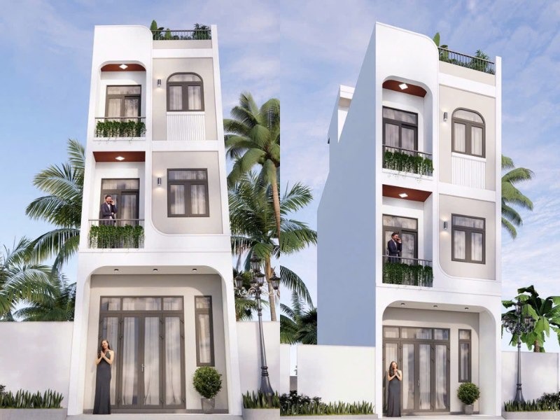 Bảng vẽ 3D nhà ống hiện đại được thực hiện bởi Kiến Trúc Văn Hưng