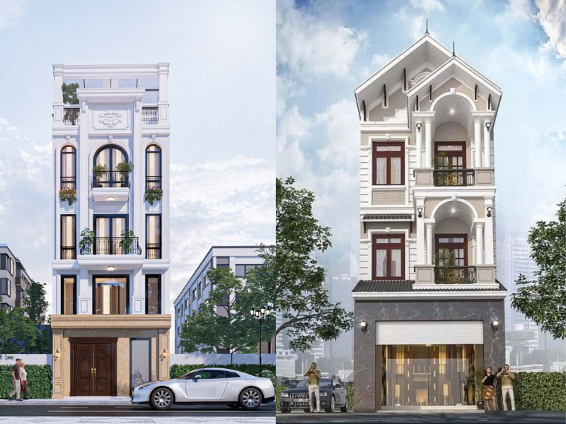 Nhà tân cổ điển thường đi đôi với đá marble 