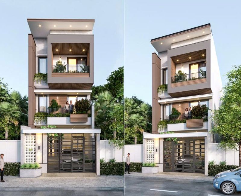 Nhà phố 3 tầng phong cách tối giản, không gian thoáng đãng