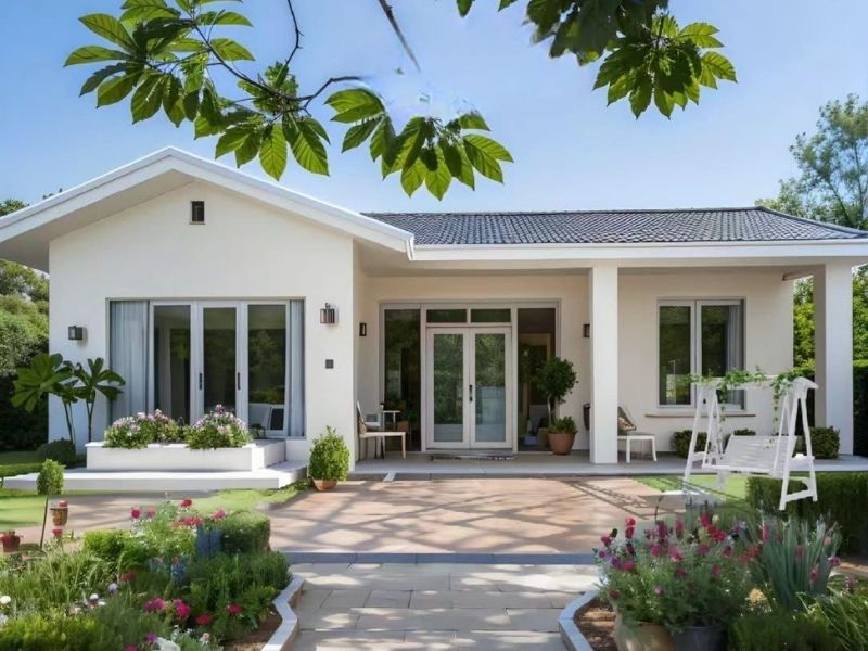 Mẫu nhà phố 1 tầng có 3 phòng ngủ 120m2 rộng rãi