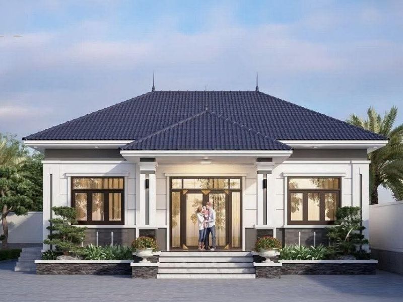 Nhà phố 1 tầng có 3 phòng ngủ mái Nhật sang trọng