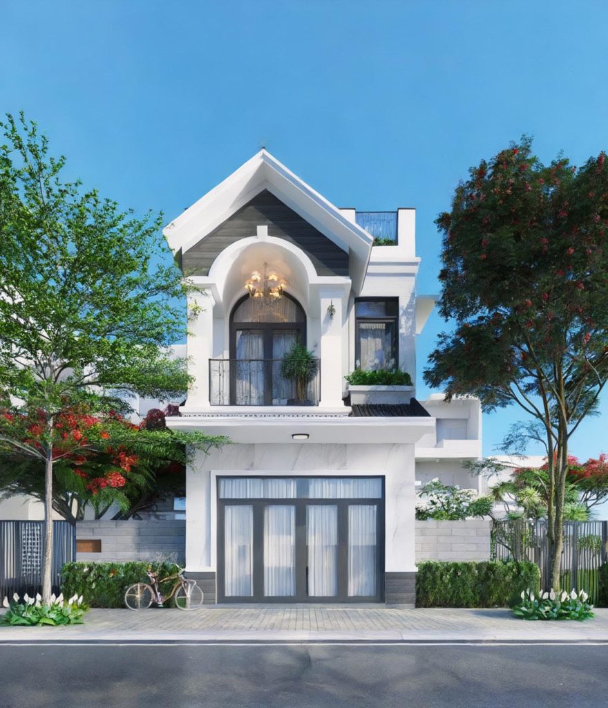 Mẫu nhà phố 50m2 với thiết kế mái thái
