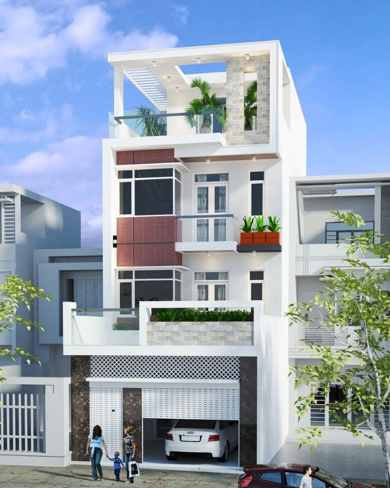 Mẫu nhà phố 3 tầng 1 tum đẹp, xu hướng