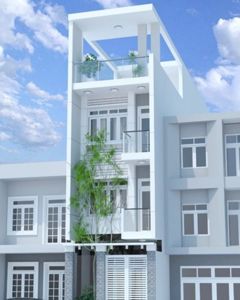 Nhà 3 tầng 1 tum 4 phòng ngủ tiện nghi