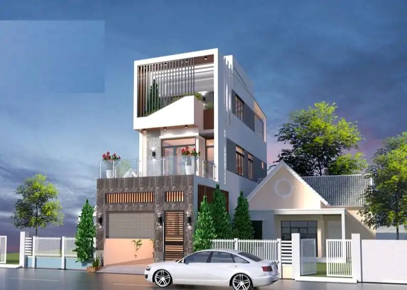 Mẫu nhà 5x13m 3 tầng có gara ô tô an toàn