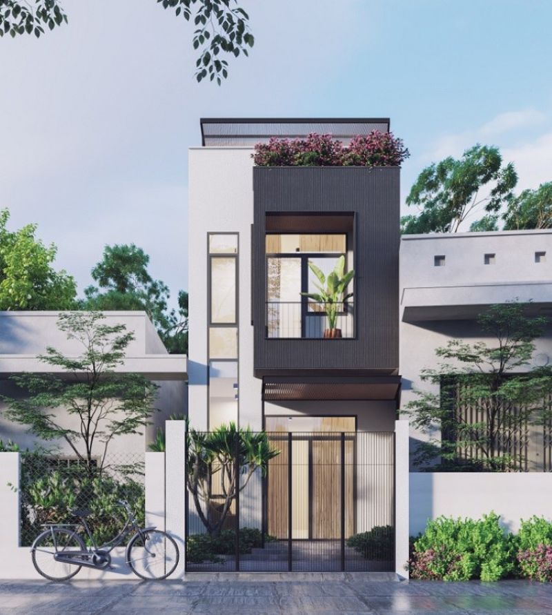 Mẫu nhà 3 tầng 5x13m phong cách tối giản, thanh thoát
