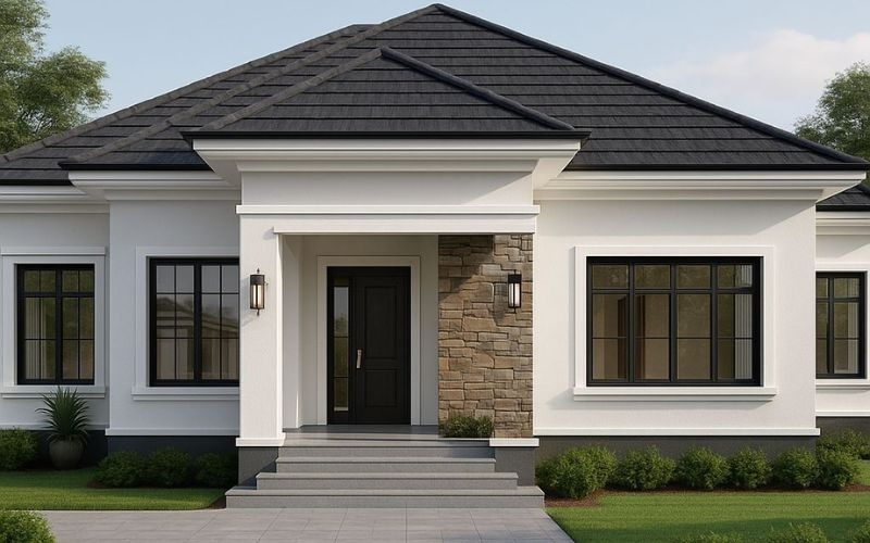 Mẫu nhà mái Nhật hiện đại với hệ mái cân đối và thanh lịch